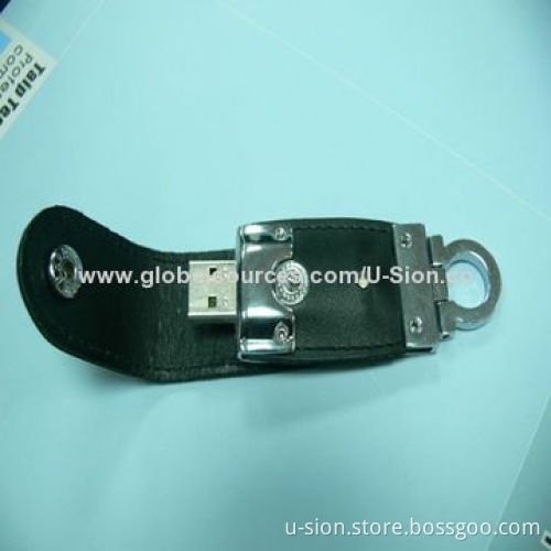Latest design leather USB, free logo for wholesale price
